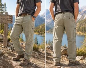 KAVU Utility Hiking Pants Men’s 36 Olive Garment Dyed Cotton Outdoor Trail 36x43
